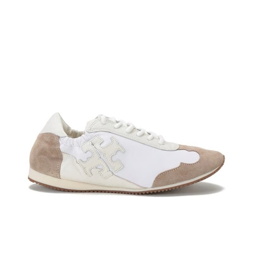 Tory Burch Cream and White Leather Sneakers